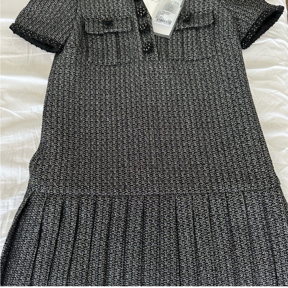 Self-Portrait Gray Pleated Sheath Mini Dress - Picture 10 of 16